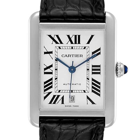 mens tank cartier watches|cartier tank stainless steel watch.